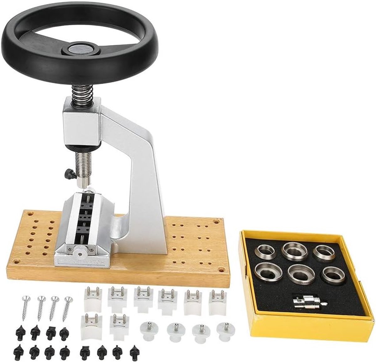 Horloge opbergdoos met 6 opzetstukken - handige horloge openingstool - ideaal voor batterijwissel - ShopVlot