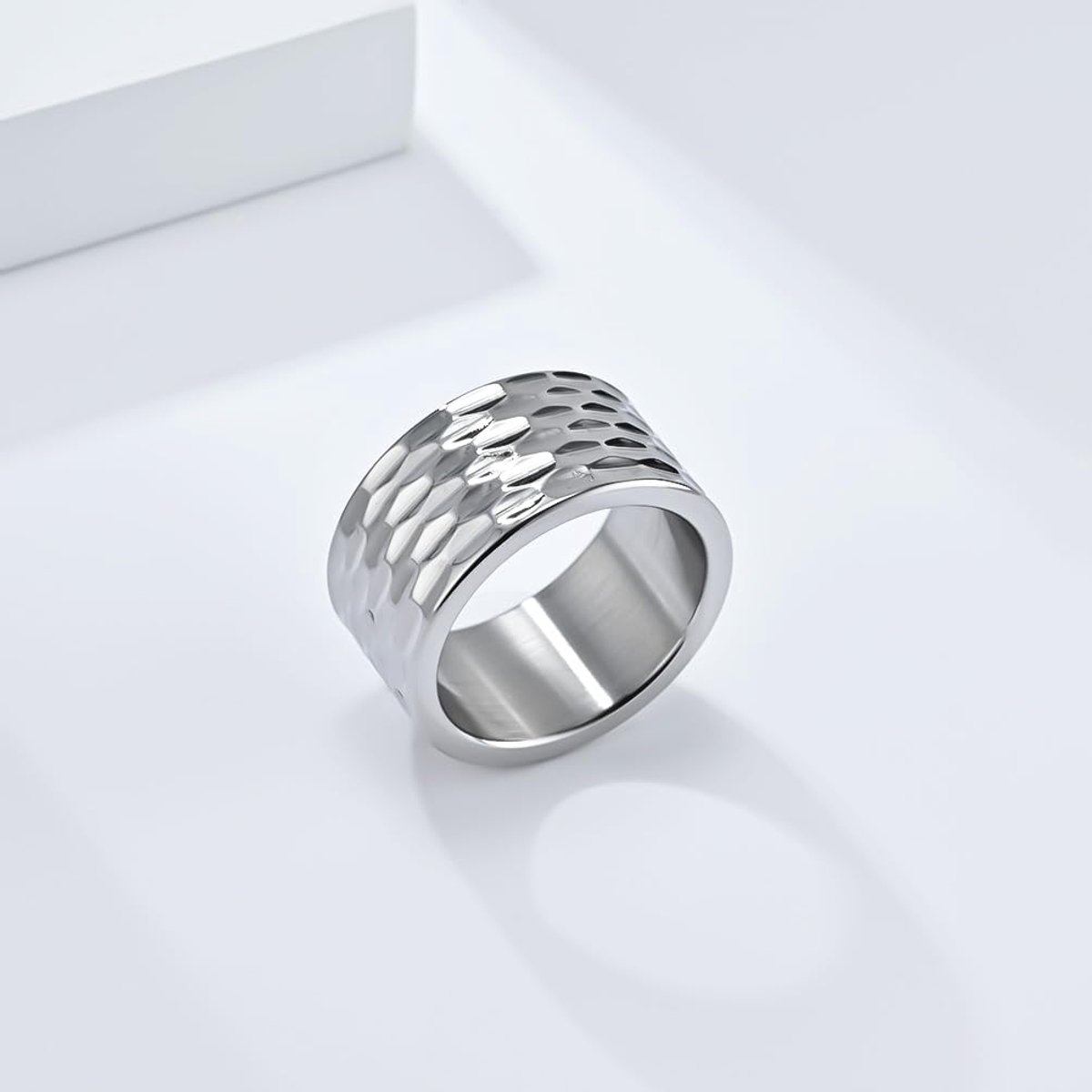 HIJONES Stainless Steel Wedding Rings 12mm Thumb Ring Comfort Fit - ShopVlot