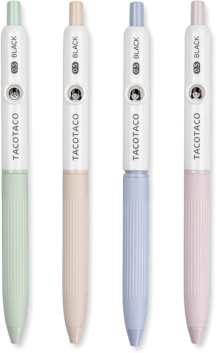 Gelpen, 4 zwarte rollerbalpen met 0,5 mm fijne punt, glad en nauwkeurig schrijven, ideaal voor notities, mooie - ShopVlot