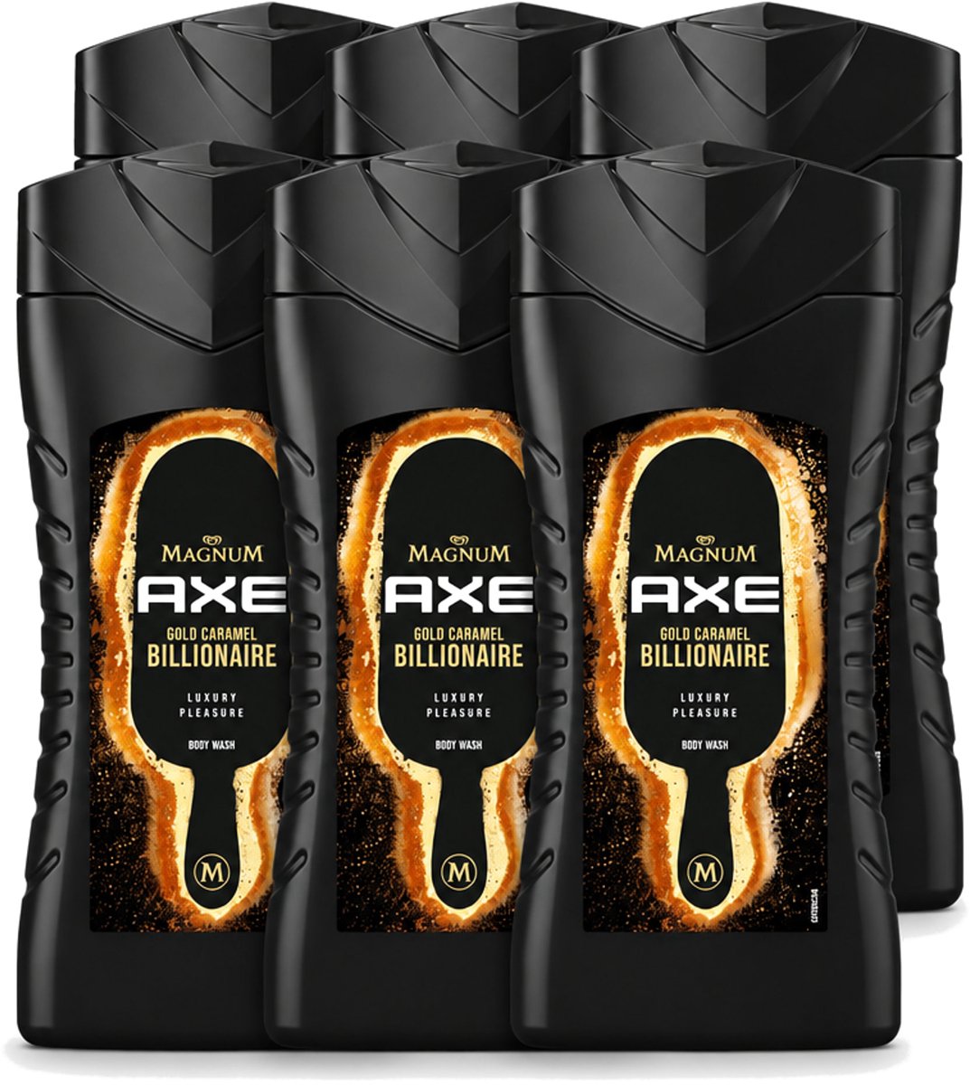 6 x Axe X Magnum - Douchegel - Gold Caramel Billionaire - 250 ml - Voordeelverpakking - 6 stuks