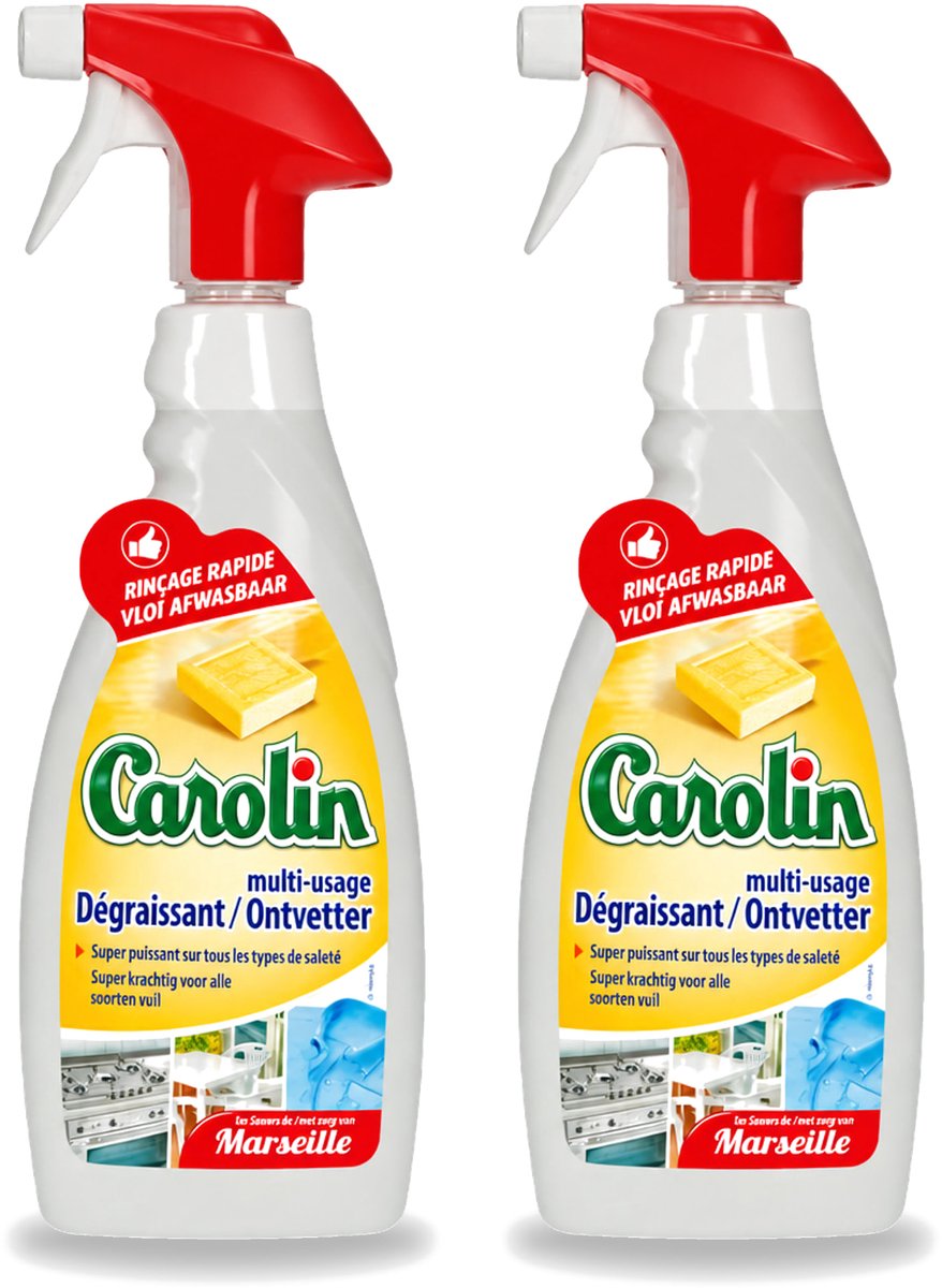 2 x Carolin - Keukenreiniger - Ontvetter - 650 ml - Bulkverpakking - 2 stuks
