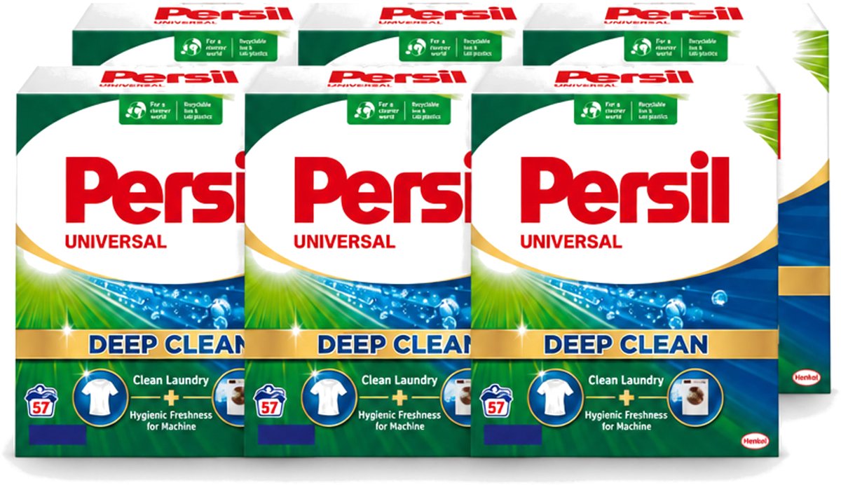 6 x Persil – Waspoeder – Witte Was - 57 Wasbeurten - Voordeelverpakking - 6 stuks