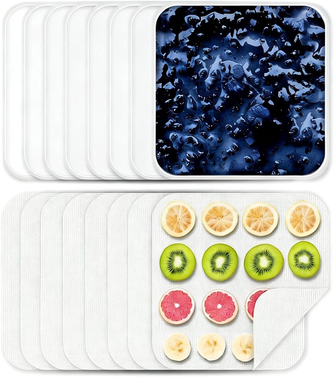 Silicone dehydrator platen 28x28cm - herbruikbare anti-aanbakmatten - voor drogen van fruit en vlees - ShopVlot