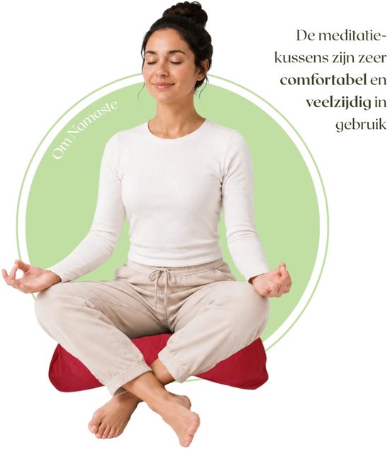 YogaStyles Meditatiekussen Organic Moon Bordeauxrood van YogaStyles — afbeelding 3