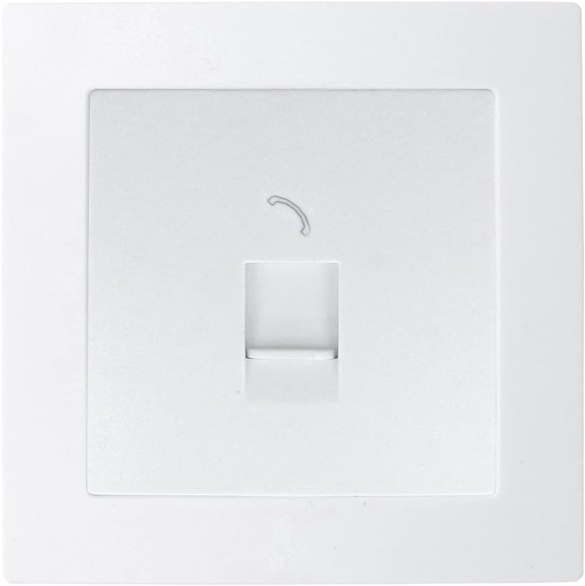 Telefoonbox RJ11 enkel - witte omlijsting - eenvoudig te installeren - ideaal voor thuisgebruik - ShopVlot
