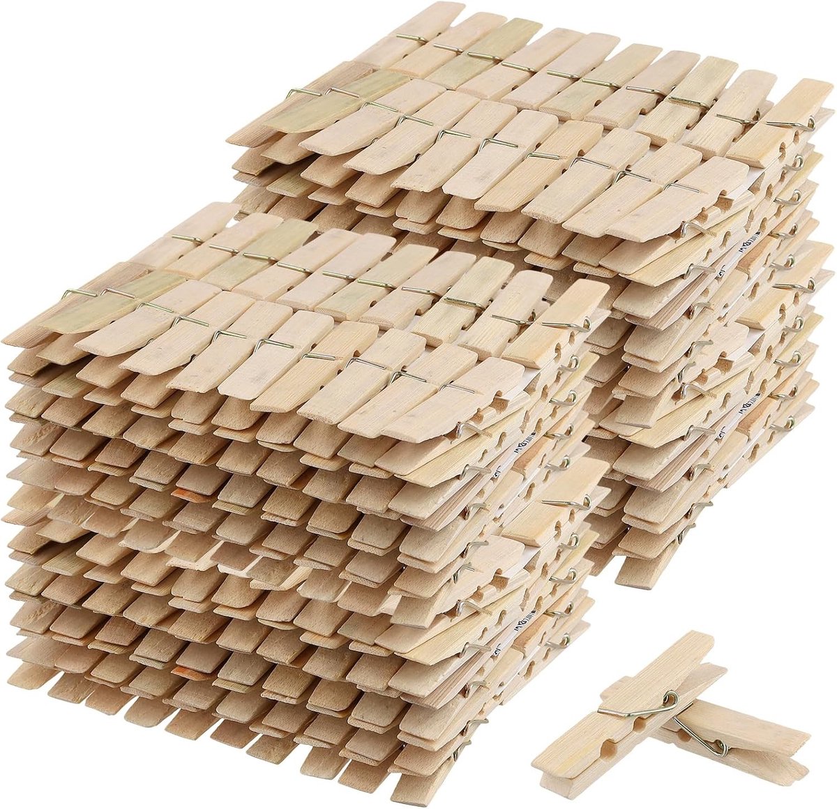 400 Stuks Bamboe Klemmen, 2.4 x 0.4 Inch Natuurlijke Houten Klemmen voor Waslijn, Klussen en Creatieve Projecten
