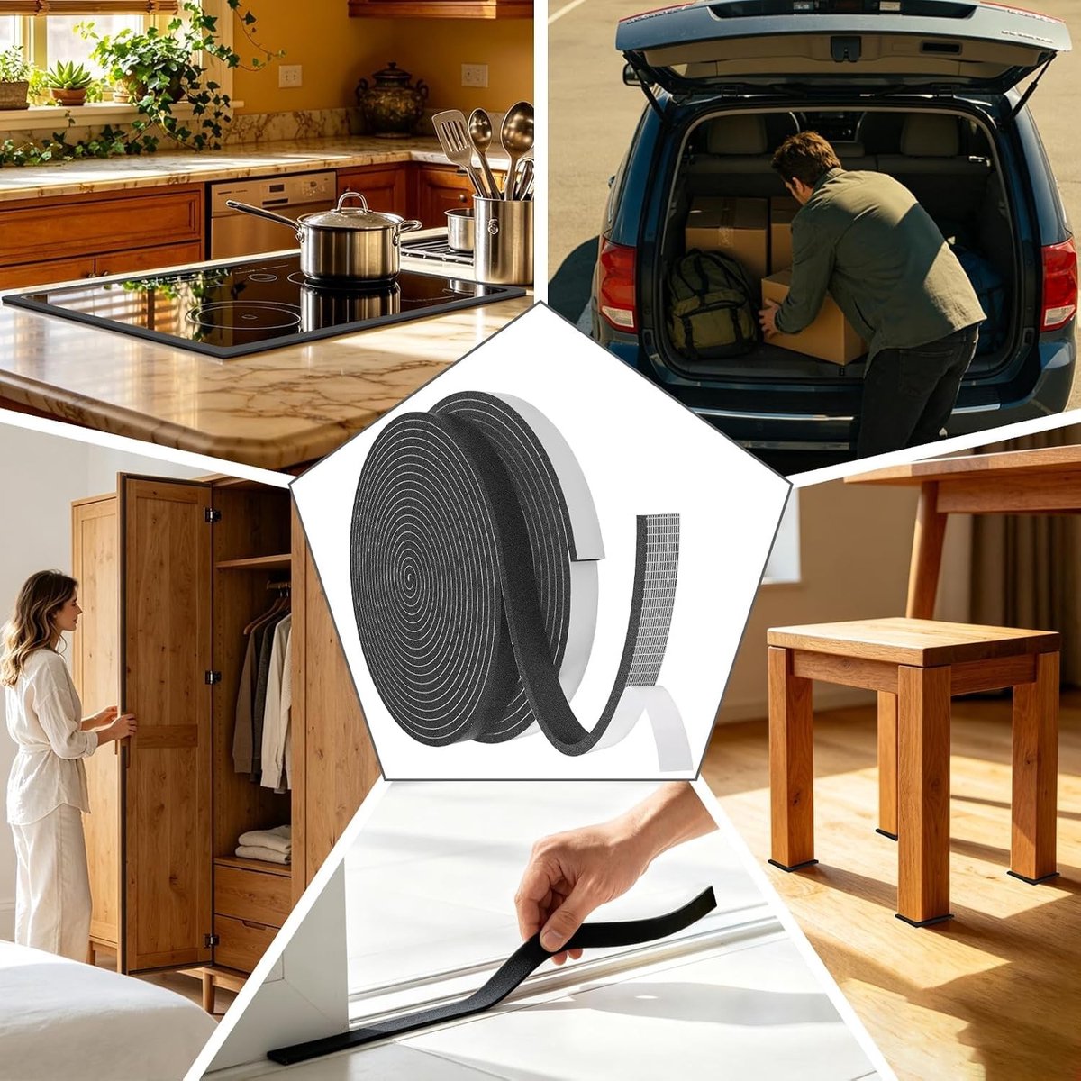 Zelfklevende Foam Band van 24 meter, 6 x 3 mm - Ideaal voor Creatief Knutselen en Reparaties