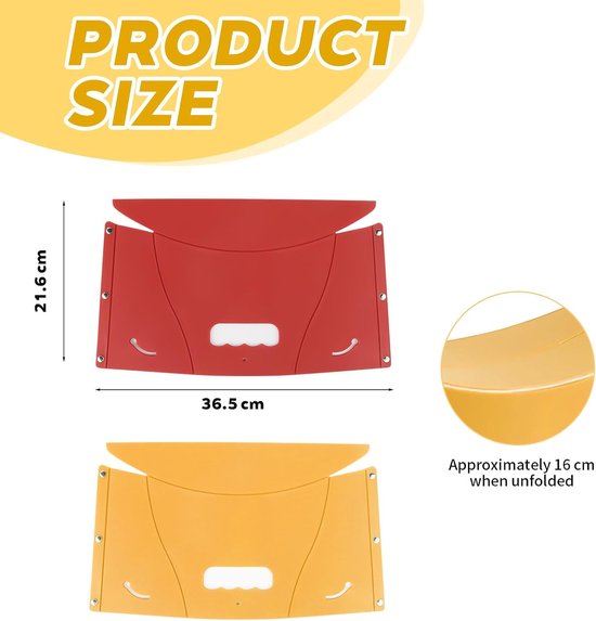 SnelShoppen - Toilet Stool Set van 2 - Multifunctionele Opvouwbare Toiletkruk, Ultra Dun, Ideaal voor Badkamer, Rood en Geel, Ruimtebesparend, Draagba van Snelshoppen — afbeelding 5