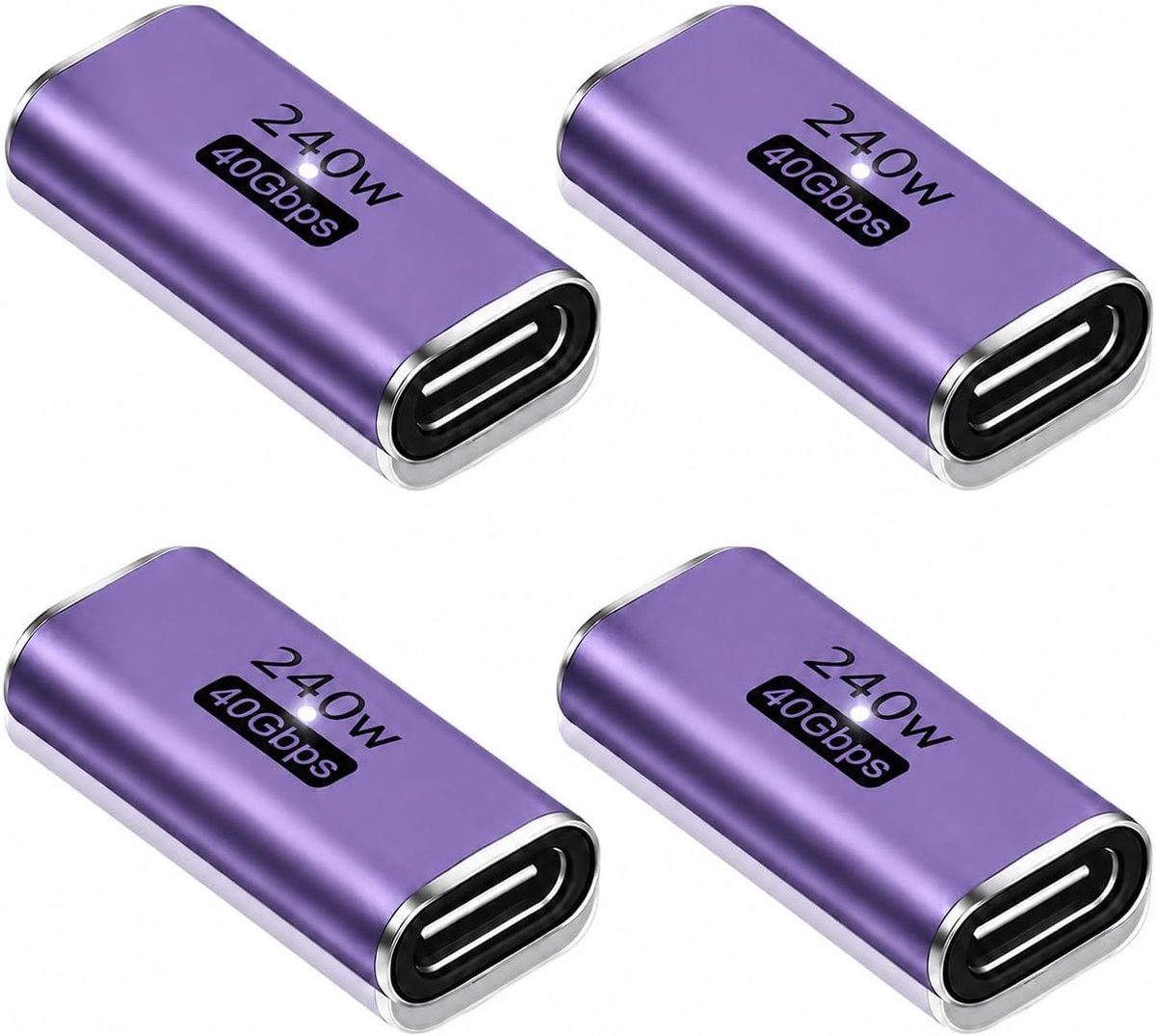 4 stuks USB C-koppeling, 40 Gbps, USB C-koppeling, bus naar bus adapter voor gegevens, video en 100 W opladen, 8K - ShopVlot