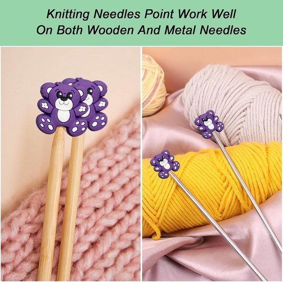 20 Stuks Breinaalden Stopper - Schattige Beschermers voor Breinaalden, Handige Brei- en Haakaccessoires voor DIY Projecten, Geschikt voor Maten 0 - 5 (2.0-3.75mm) — afbeelding 5