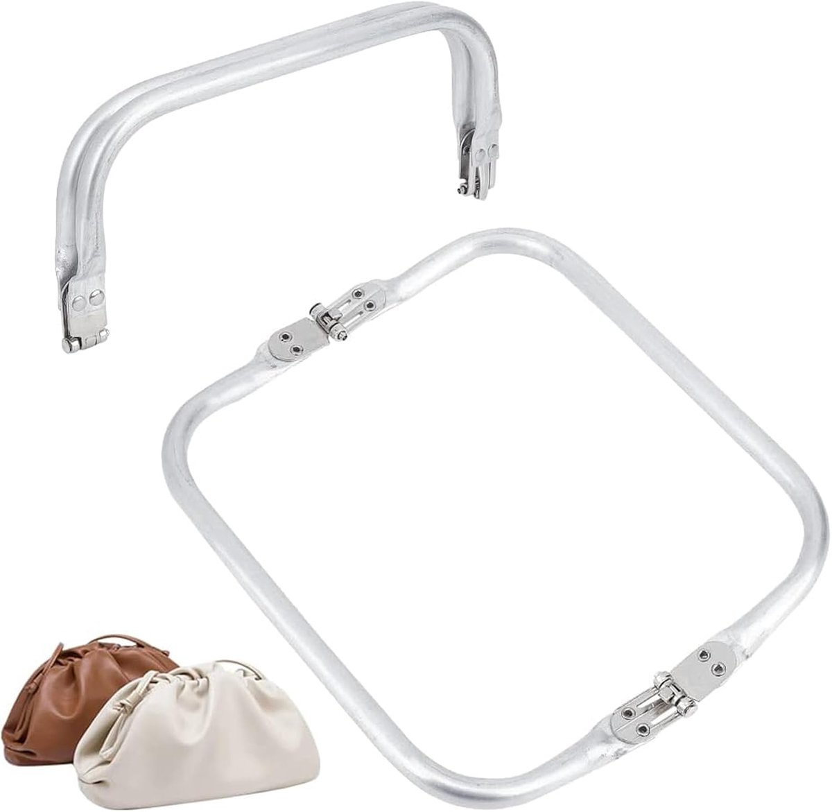 Knopen (180 x 90 mm en 200 x 92 mm), metalen mondstukken voor haaktassen, naaiaccessoires voor knutselwerk, portemonnees en cosmeticatas