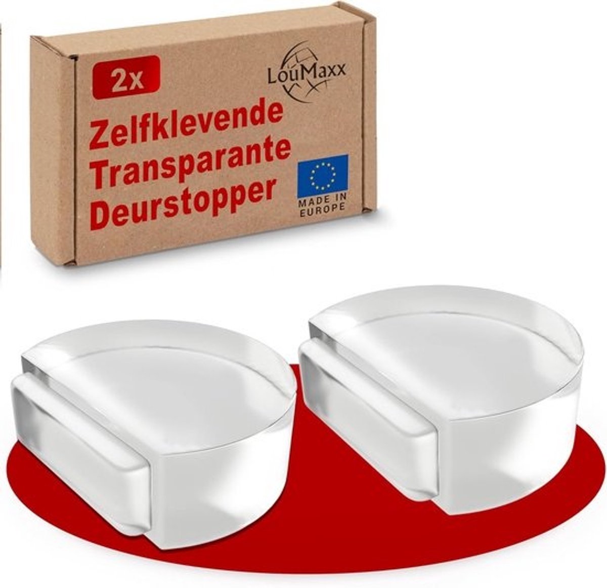 Zelfklevende deurstopper voor harde vloeren - transparante halfronde deurbumper - 2 stuks