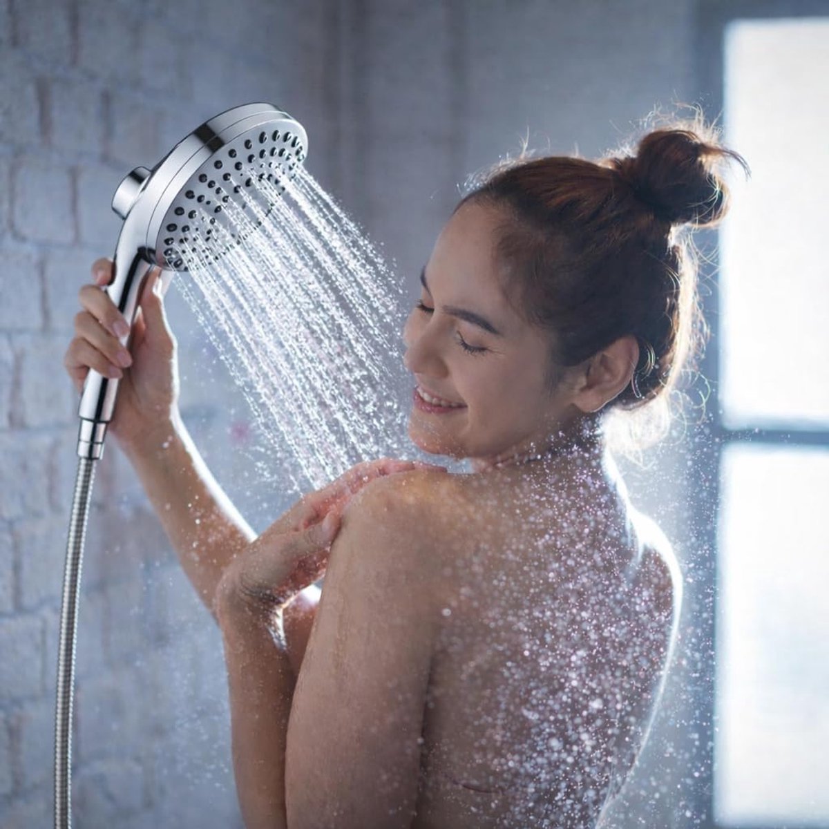 SnelShoppen - Large Shower Head met Slang en Magnetische Houder, Regen Douche, Handdouche met Filter, 10 Jet Types, Hoge Druk, Waterbesparend, Anti-Ka