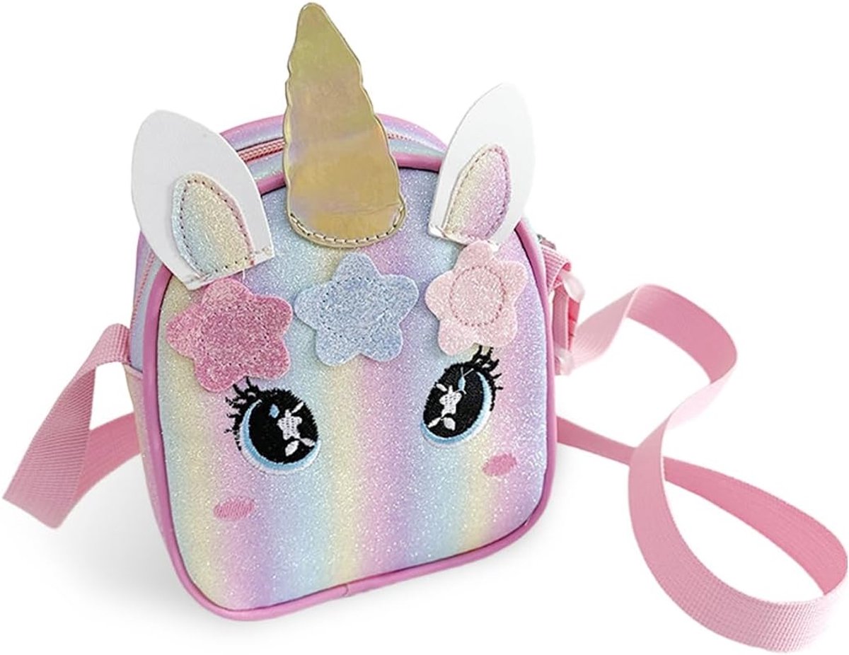 SnelShoppen - Unicorn Handbag, Multifunctionele Schoudertas voor Meisjes, Speelgoed en Accessoires, Cadeau voor Meisjes van 3 Jaar, Kleurrijke Unicorn