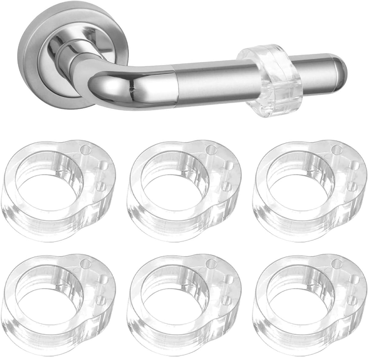SnelShoppen - 6 Pcs Deurknop Bumpers - Anti-Scratch Wandbeschermers - Schokabsorberende Deurstopper voor Badkamer, Keuken, Kantoor, Toilet - PVC Mater