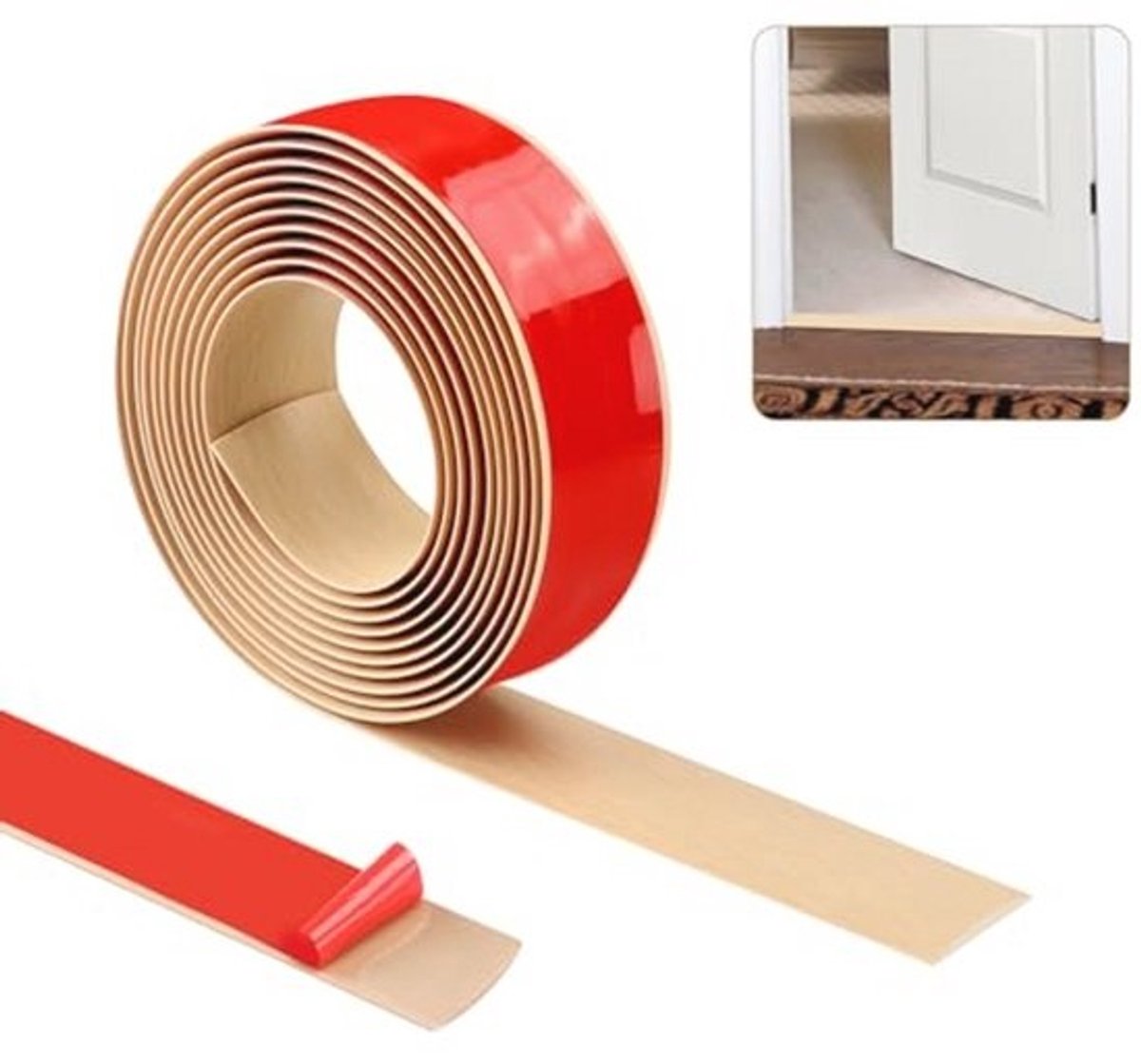 Overgangslijst 400 cm x 5 cm - Zelfklevend vinyl vloerprofiel voor laminaat
