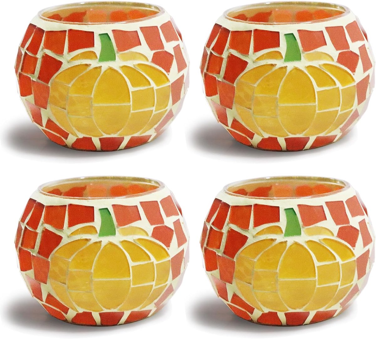 Glas Pompoen Kaars Houder Oranje Theelicht Houder voor Fall