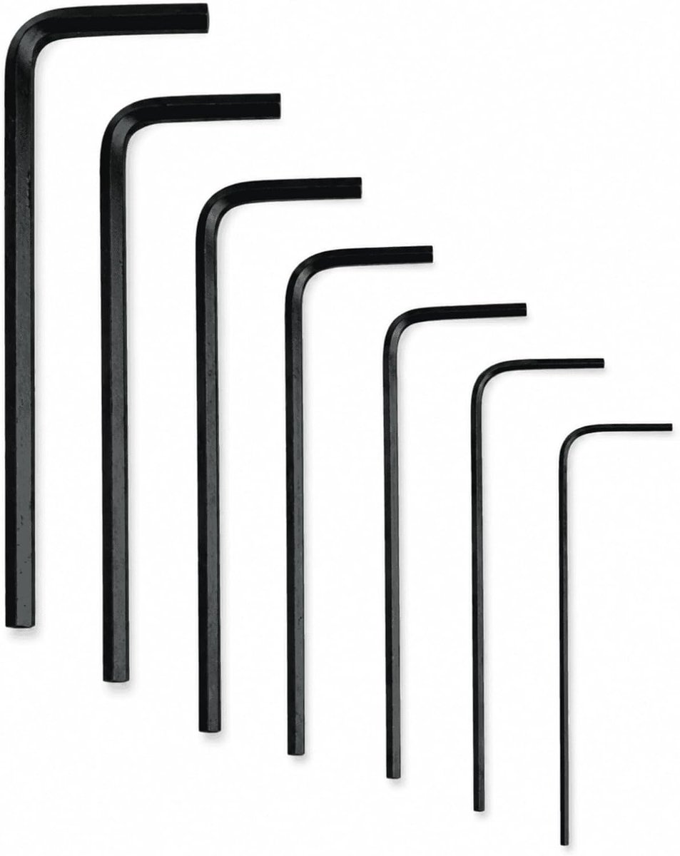 7-delige mini-inbussleutelset van koolstofstaal, 0,7 mm tot 3 mm, kleine inbussleutels voor fietsonderhoud en meubelmontage