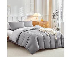 Tokokimo Underzy Beddengoedset, 3-delig, microvezel, omkeerbaar, voor bedden van 135/150 cm, dekbedovertrek 220 x 240 - ShopVlot