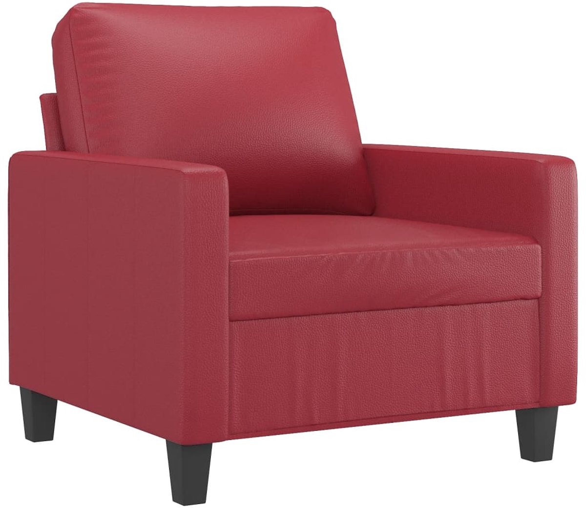 vidaXL Fauteuil - 60 - cm - kunstleer - wijnrood