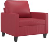 vidaXL - Fauteuil - 60 - cm - kunstleer - wijnrood