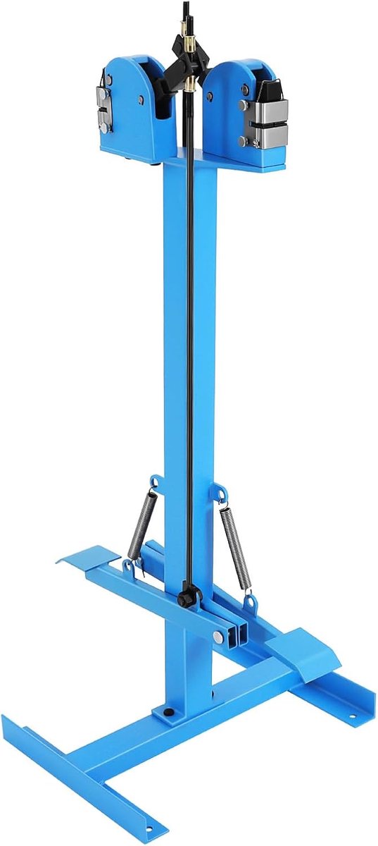 Krimp- en strekmachine, 2-in-1 plaatbewerkingsapparaat met voetpedalen, H-basis, voor carrosseriereparatie en metaalvorming, blauw