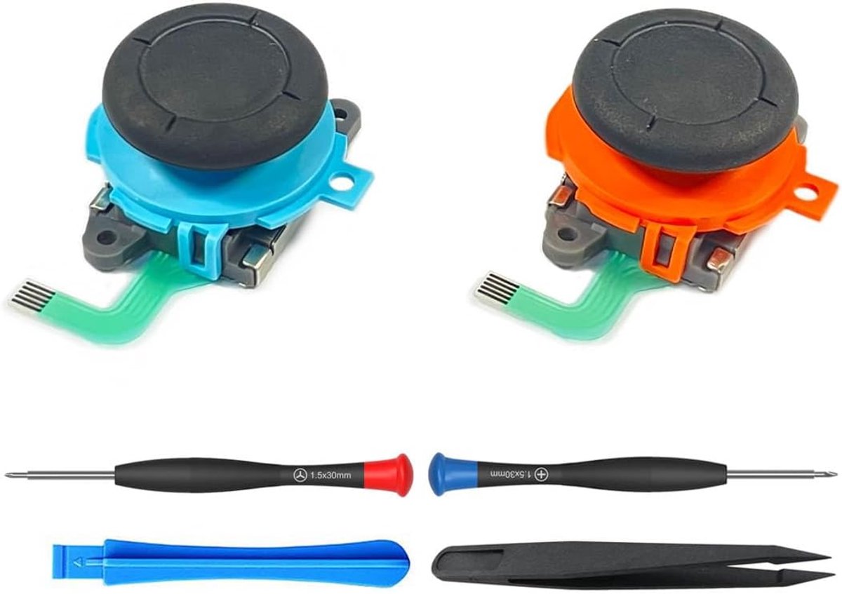 2x Vervangende Joysticks voor Switch 2 Joy-Con 2 Controller, Analoge Linker en Rechterstick voor JC2, inclusief Reparatieset