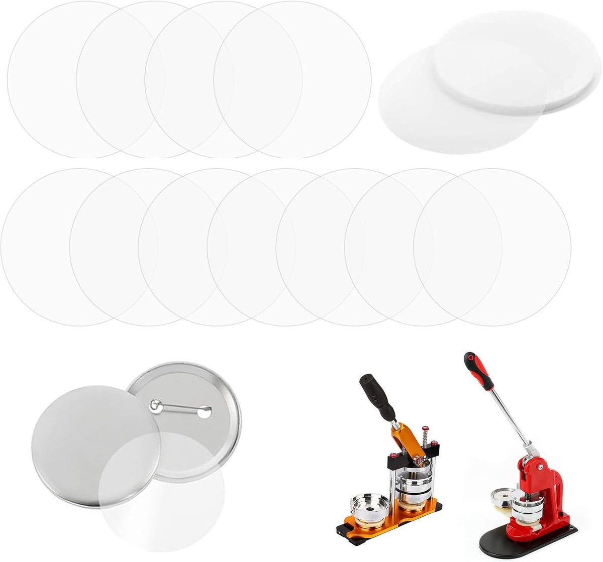 300 stuks 70 mm Buttonfolie voor 58 mm Buttonmaker machine Transparante Button beschermfolie Ronde badge Beschermfolie voor DIY Button Maker