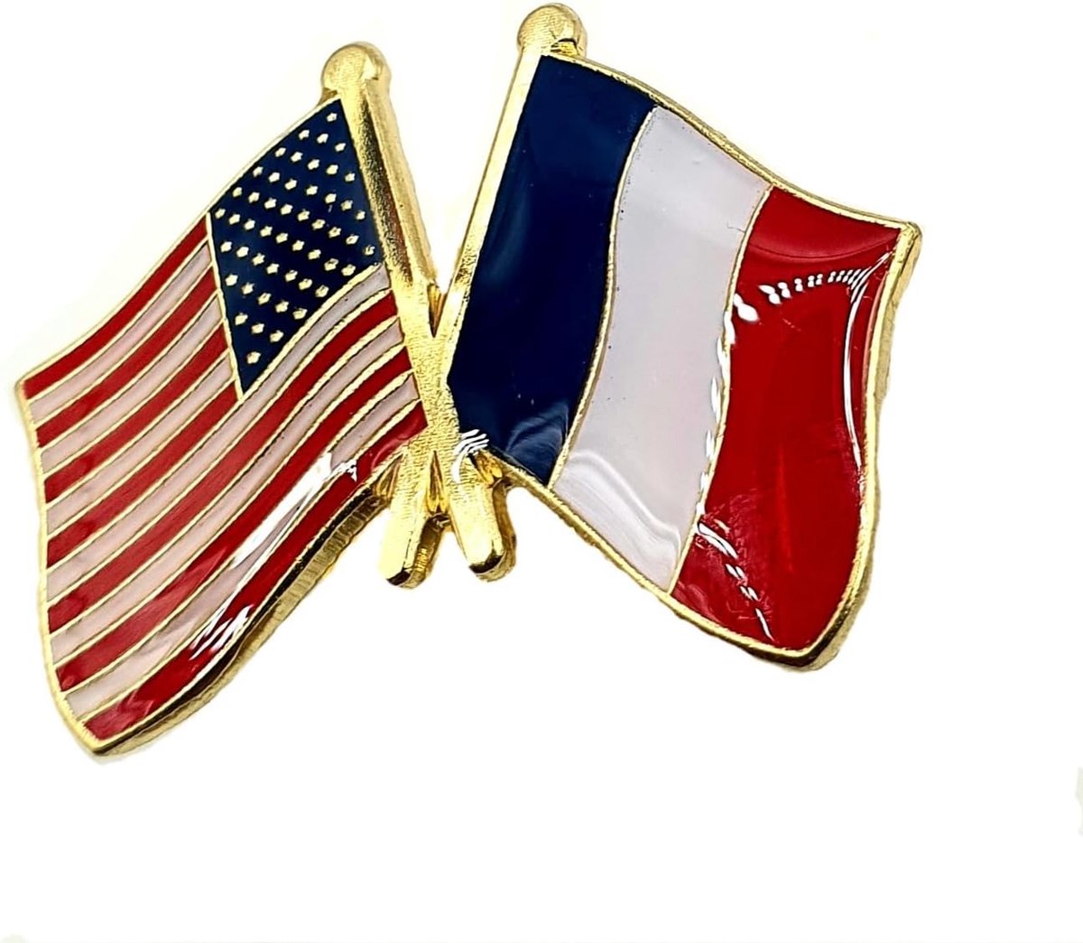 VS Frans Verenigde Staten van Amerika EU Vriendschap Metalen Emaille Land Vlaggen Pin Badge, 0, Metaal, 0
