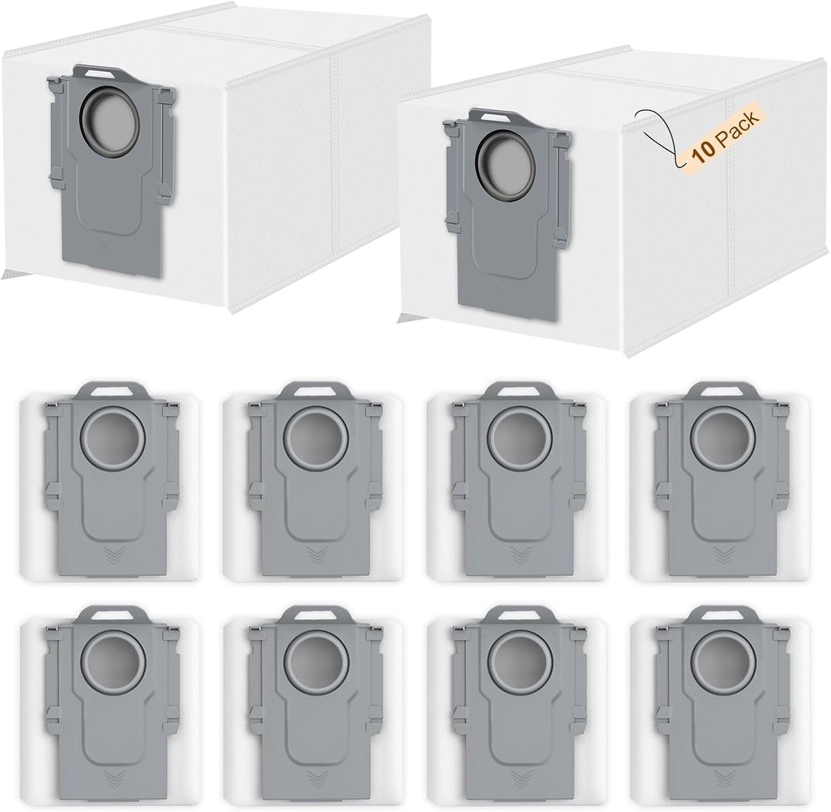 10 stuks stofzakken voor Roborock Q7, M5, Q7 M5+, Q7 L5, Q7 L5+, Saros 10R, Saros 10, Qrevo S/Pro/Plus/Master, S8 MaxV Ultra, S8 Max Ultra, S8 Max Ultra, S8 Max Ultra, S8