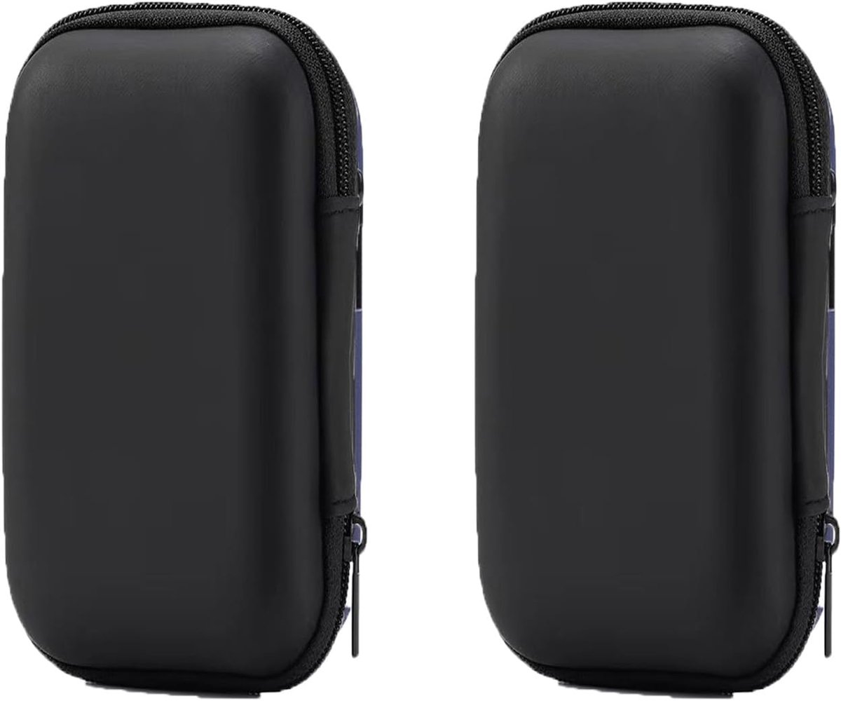 2-delige hoofdtelefoon-opbergtas, hoofdtelefoon draagtas met binnenvak, Eva, mini, harde opbergdoos voor MP3-bekabelde hoofdtelefoon, USB-datakabel, sleutelkaart (zwart)