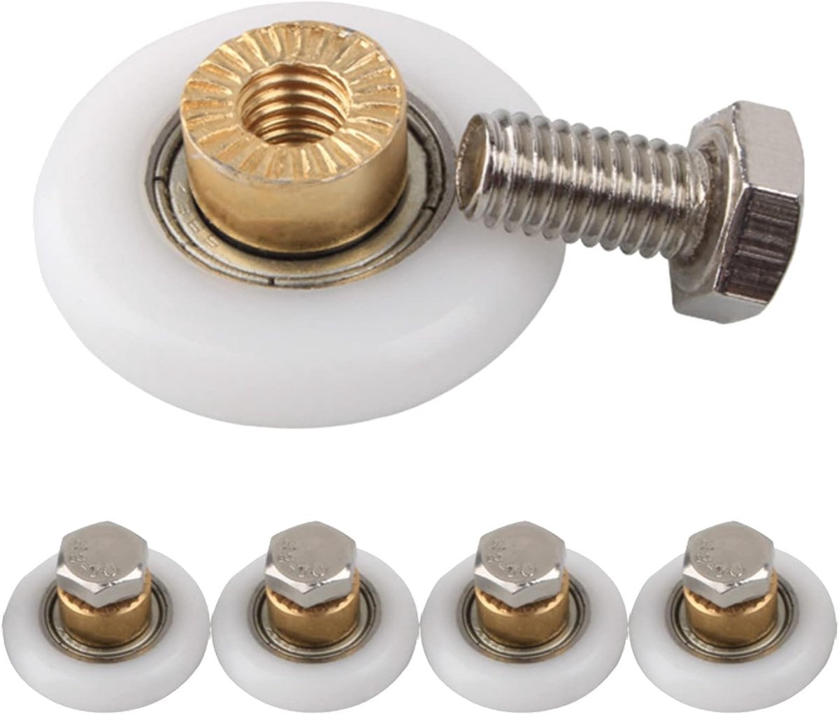 Douchedeurrollen, 23 mm, vervangingswielen voor douchecabinedeur, 4 stuks