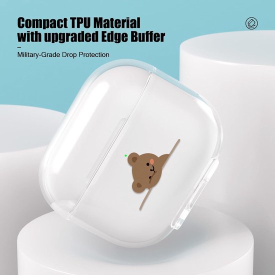 Hoofdtelefoonhoes voor AirPods 3 hoesje, transparant TPU-hoesje met schattig patroon Apple AirPods (3e generatie) oplaadcase case — afbeelding 4