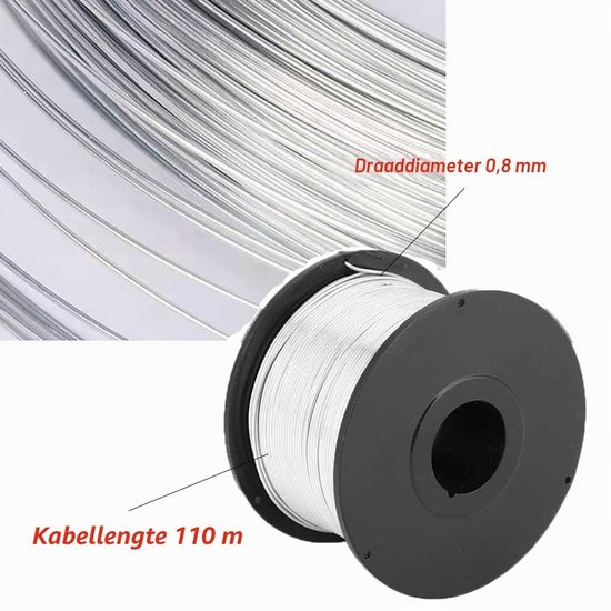 4 Stuks Laag Koolstofstaal Draadspoelen 110m x 0.8mm voor Automatische Bevestigingsmachines en Fixatietools — afbeelding 2