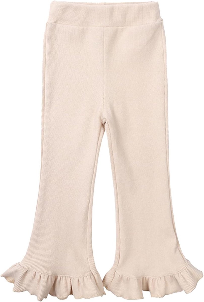 Tollder Meisjesbroek met hoge taille, elastisch, afslankend, pijpen, casual, lange klokbroek, broek