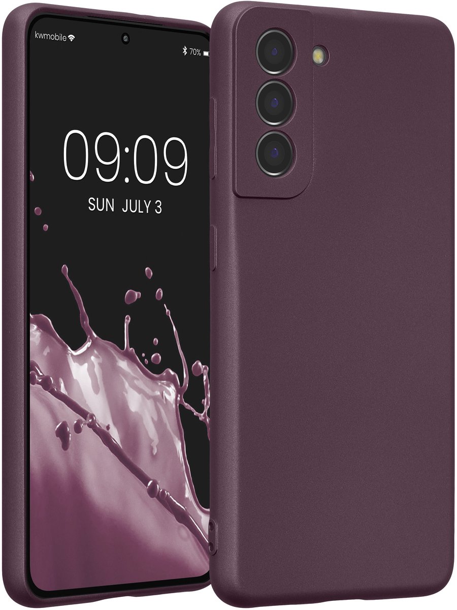 kwmobile metallic telefoonhoesje van TPU - geschikt voor Samsung Galaxy S21 - Flexible case voor smartphone - In metallic braam