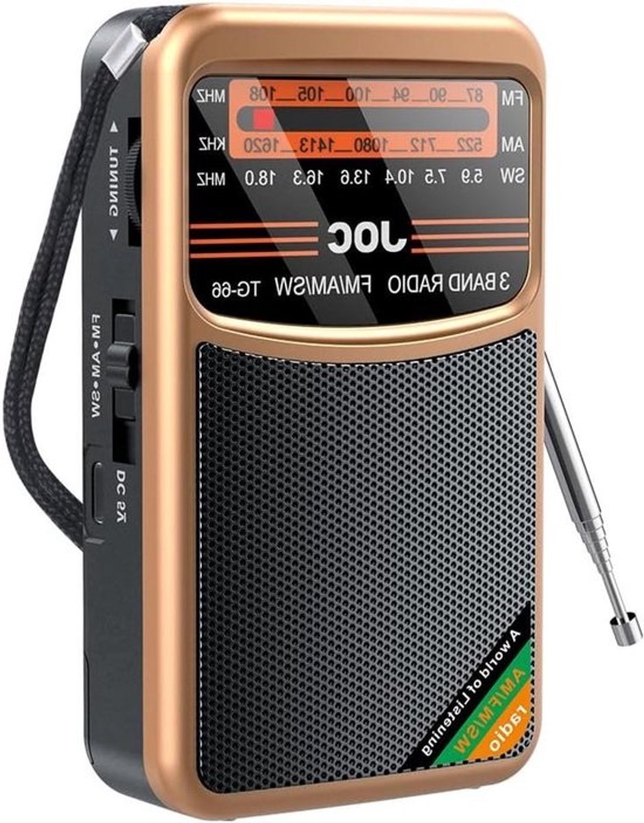 Draagbare mini-radio - Zakradio FM AM - Muziek luisteren buiten - Volledige bandontvangst - Compact formaat - Zwart
