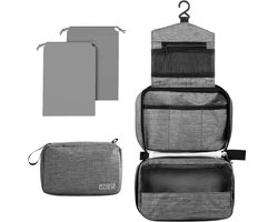SnelShoppen - Aucuu Toiletry Bag voor Vrouwen en Mannen, Hangende Toilettas, Vouwbare Cosmetica Bag, Grote Reis Organizer met Haak, Ideaal voor Vakant