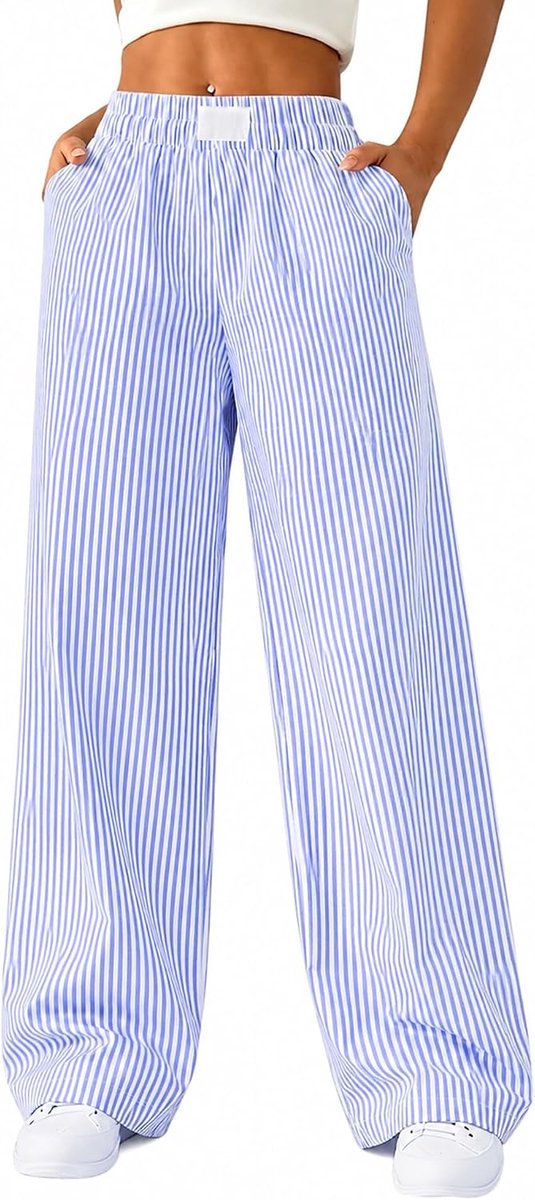 Damespyjama, zachte casual loungewear, zomer 2026, loungebroek voor dames, met zakken, katoenen nachtkleding