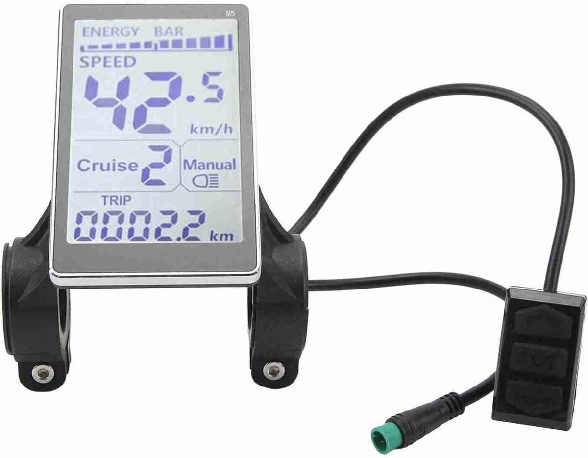 Fiets LCD Meter, 5 Pin 24V 36V 48V 60V Universele E Scooter M5 LCD Panel Scherm voor 31.8 22.2mm Elektrische Fietsen
