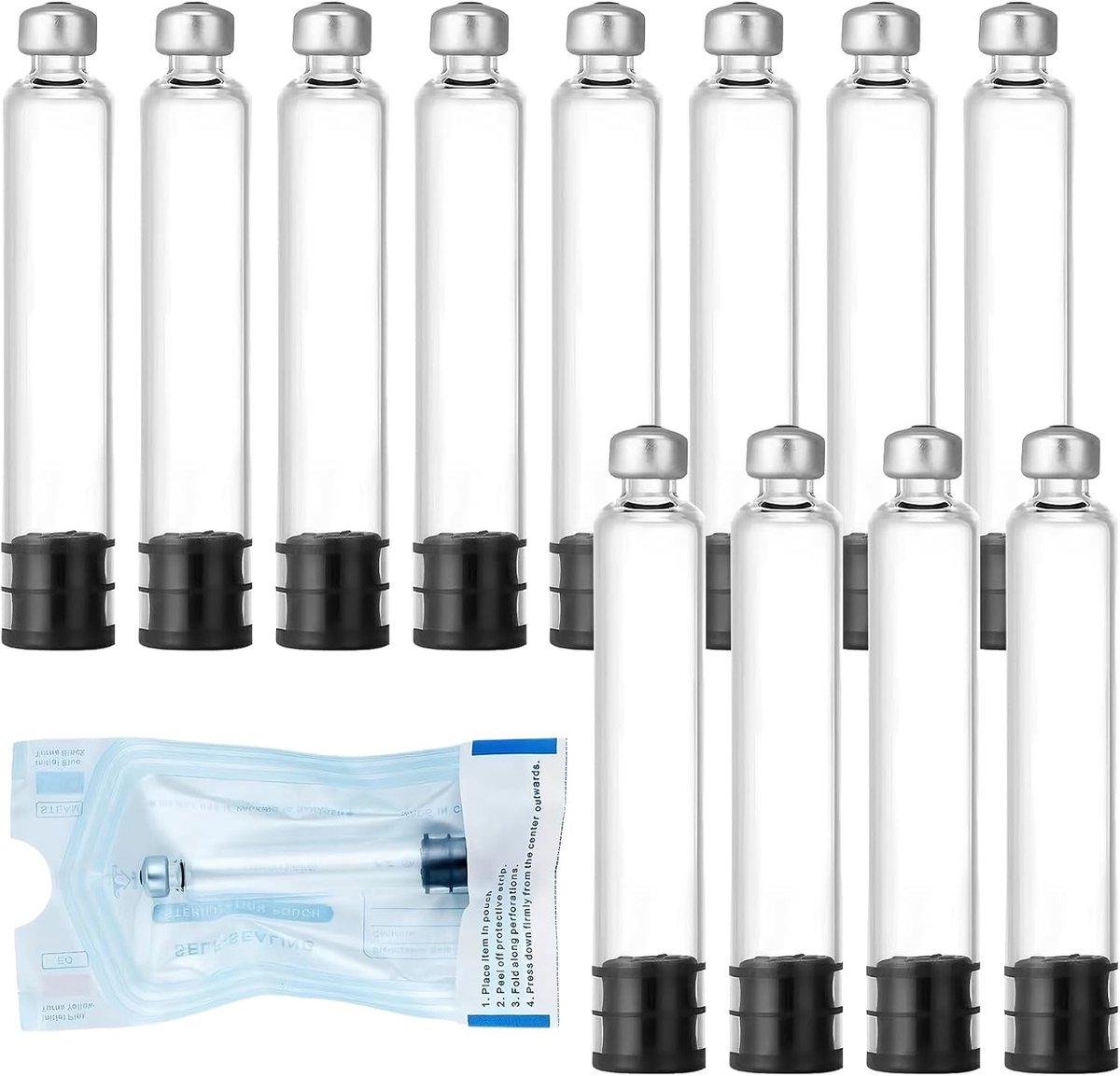 12 stuks 3 ml cartridge in penpatroonstijl, verzegelde lege fles, afzonderlijk verpakt, lekvrij, nauwkeurige meting - ShopVlot