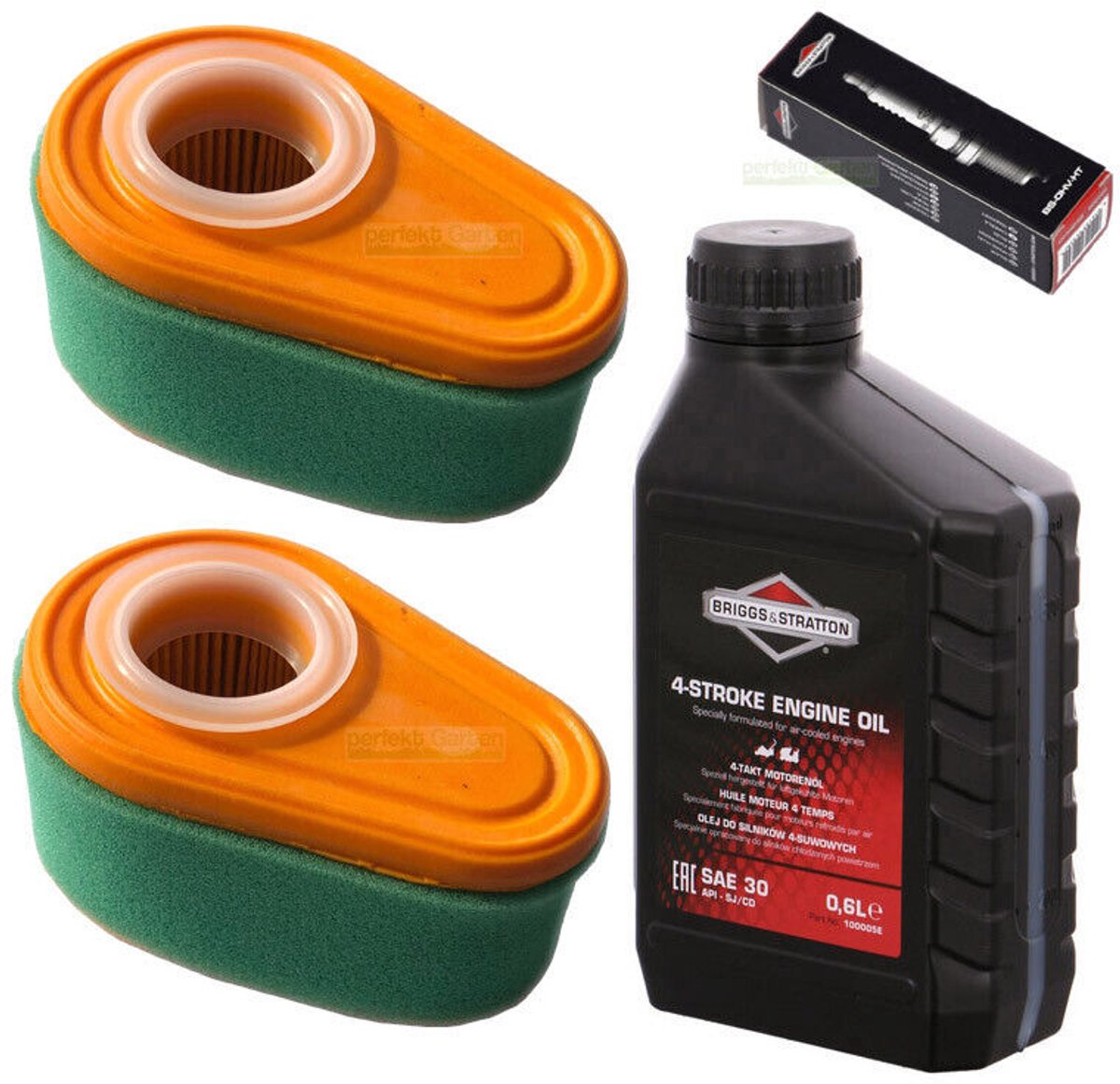 Bougie + filter + grasmaaierolie voor Briggs & Stratton B&S DOV 700, 725, 750, 775