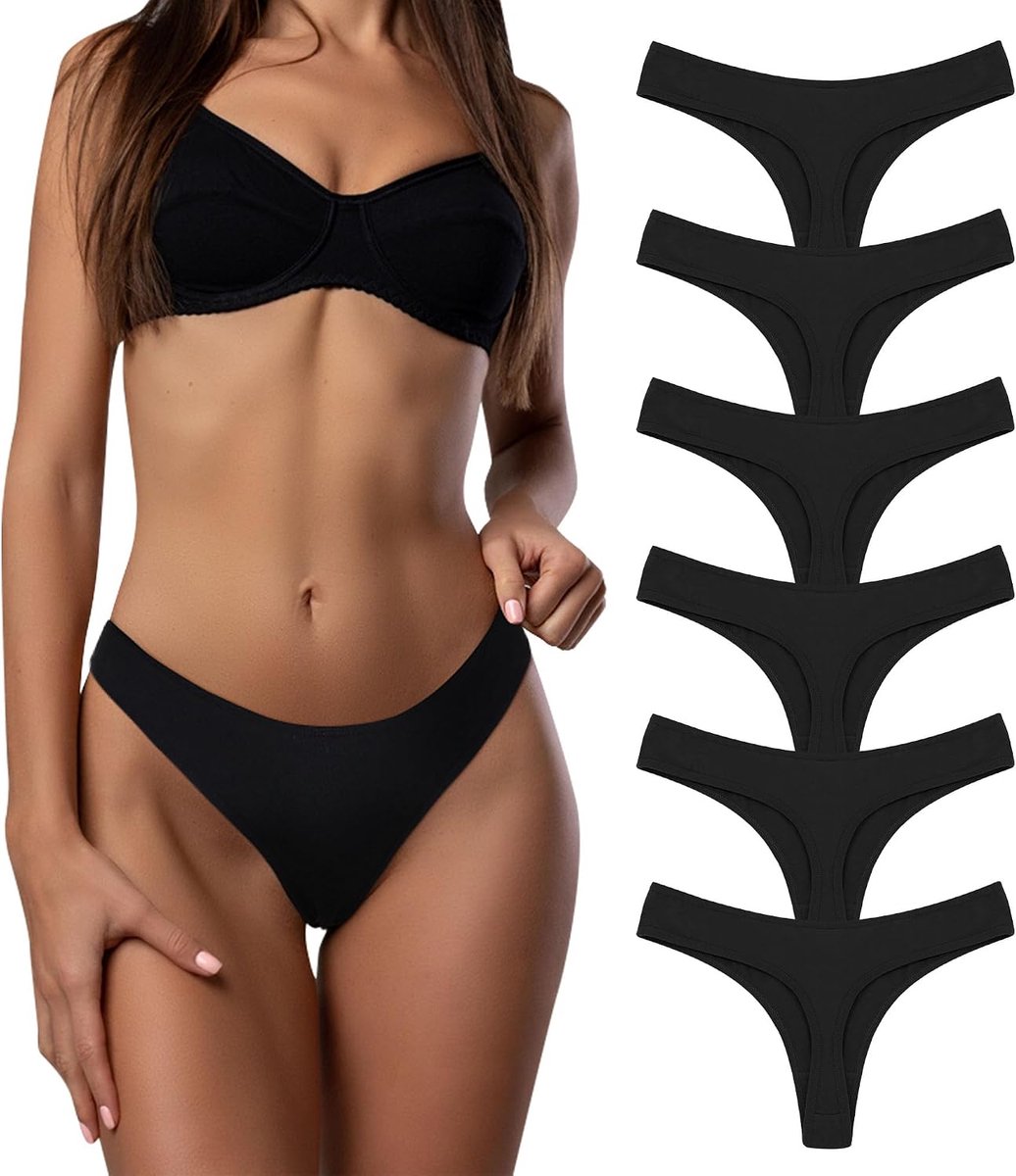 Dames katoenen tanga meerdelig katoen spandex string comfortabel ondergoed broekje string 6 stuks verpakking