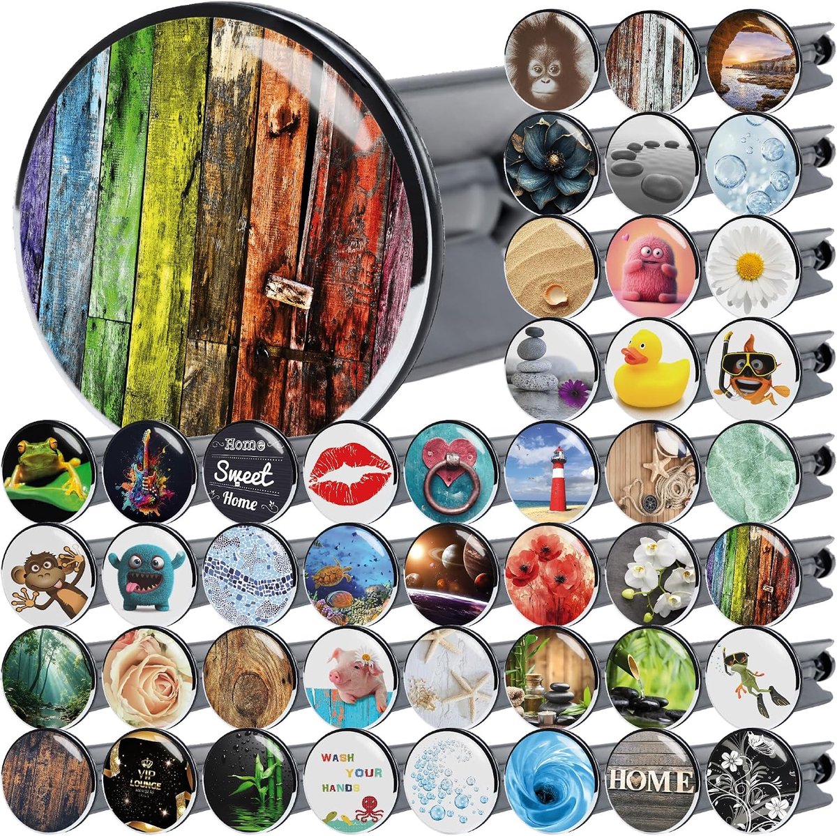Stop, vele mooie wastafel stopper om uit te kiezen, hoogwaardig kwaliteit ✶✶✶✶✶ (Rainbow)