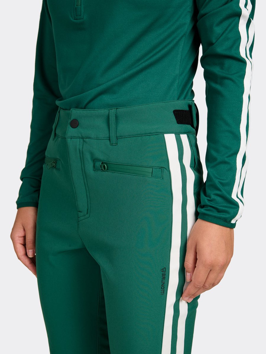 Brunotti Lenny Softshell Ski Broek Dames Hunter Slim fit Fleece Lining 10K Waterproof Groen