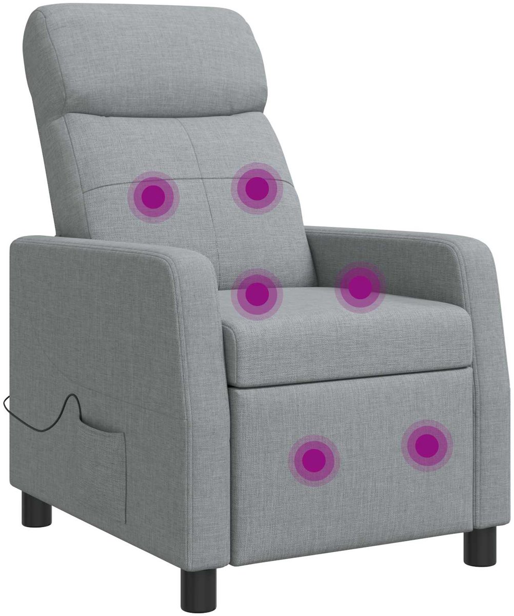 vidaXL Massage - Relaxstoel - Lichtgrijs - Stof