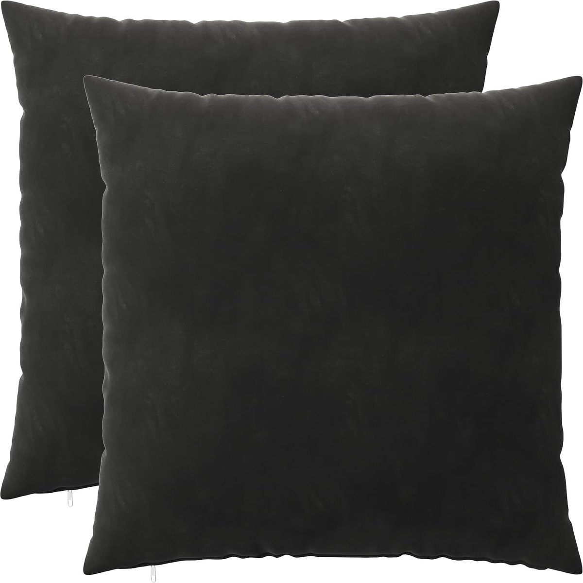 vidaXL Dekenkussen - 2 - st - HEERLEN - Zwart - 55 - x - 55 - cm - fluweel 55 x 55 cm