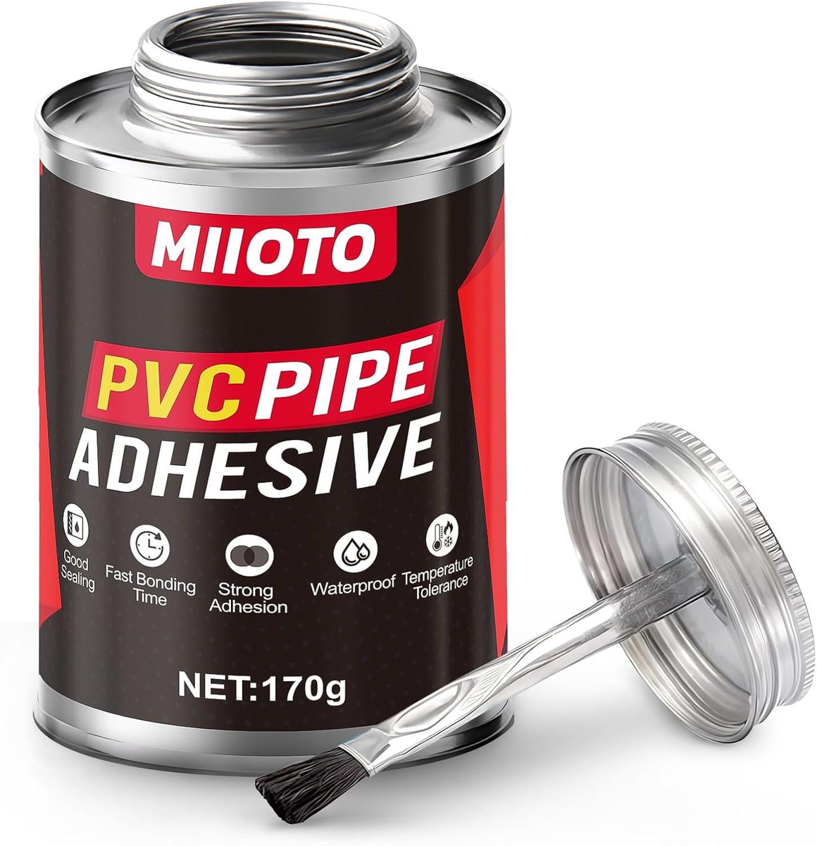 Miioto 170g PVC adhesive, plastic glue, glue for PVC pipes - Strong connection, good waterproofing and fast adhesive - ShopVlot