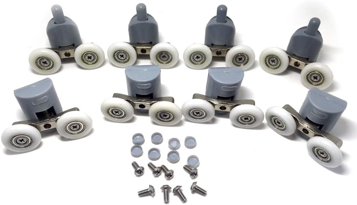Set of 8 double wheels and their replacement holder for shower door, diameter 25 mm, item number: CY-903AB (25 mm) - ShopVlot