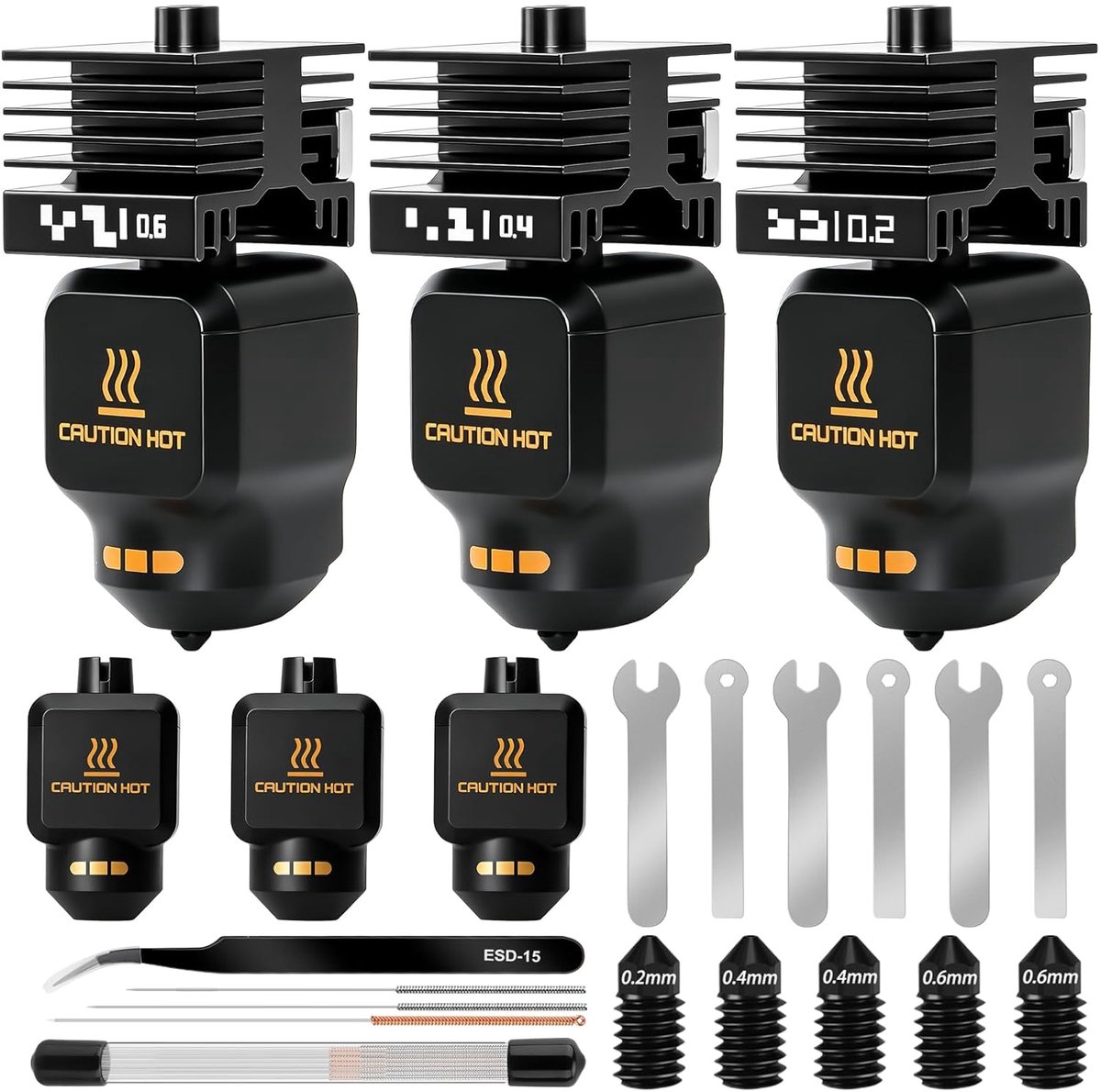 3pcs 0.3mm 0.5mm 0.5mm P2S Hotend for P2S Hotend Tempered Nozzle, Hotend Print Head Hot End Kit with 3pcs Silicone - ShopVlot